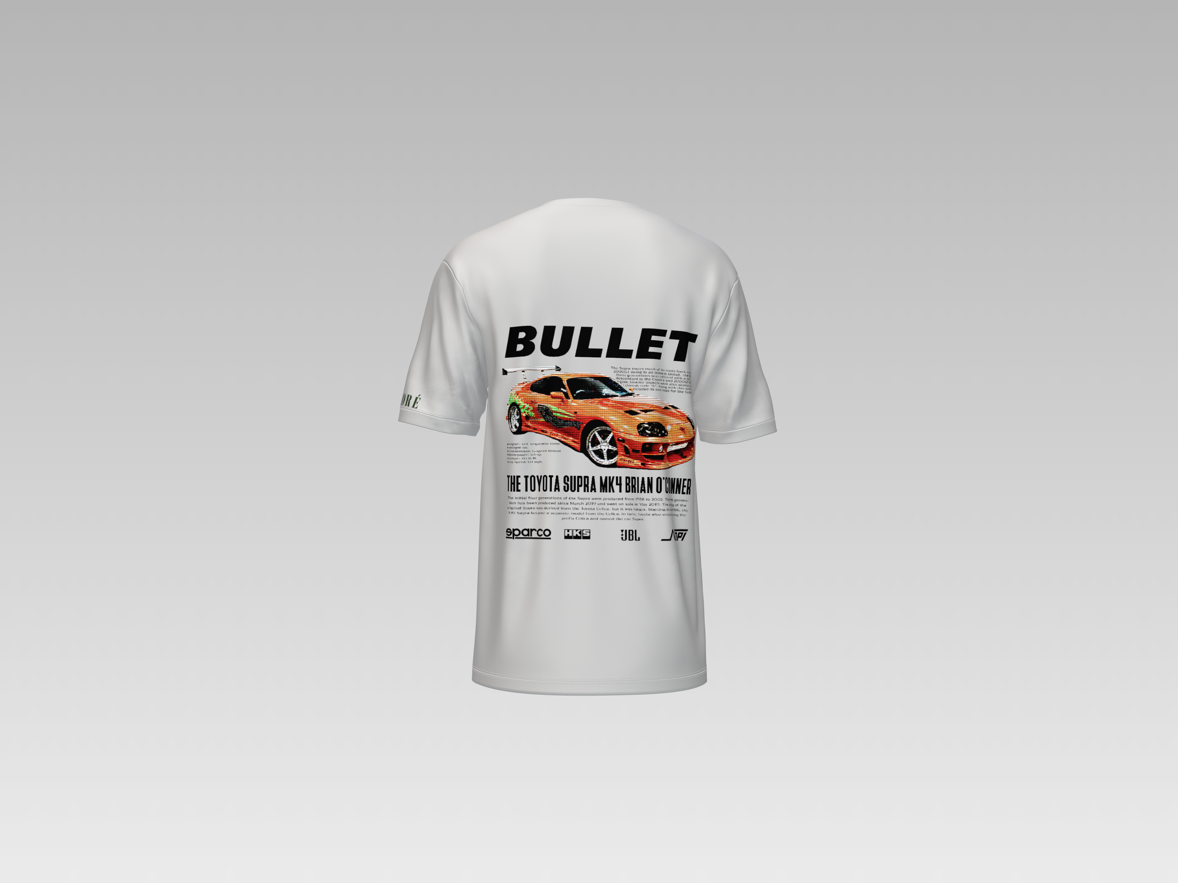 BRIAN'S MK4 TOYOTA SUPRA - BULLET PRINTED T-SHIRT