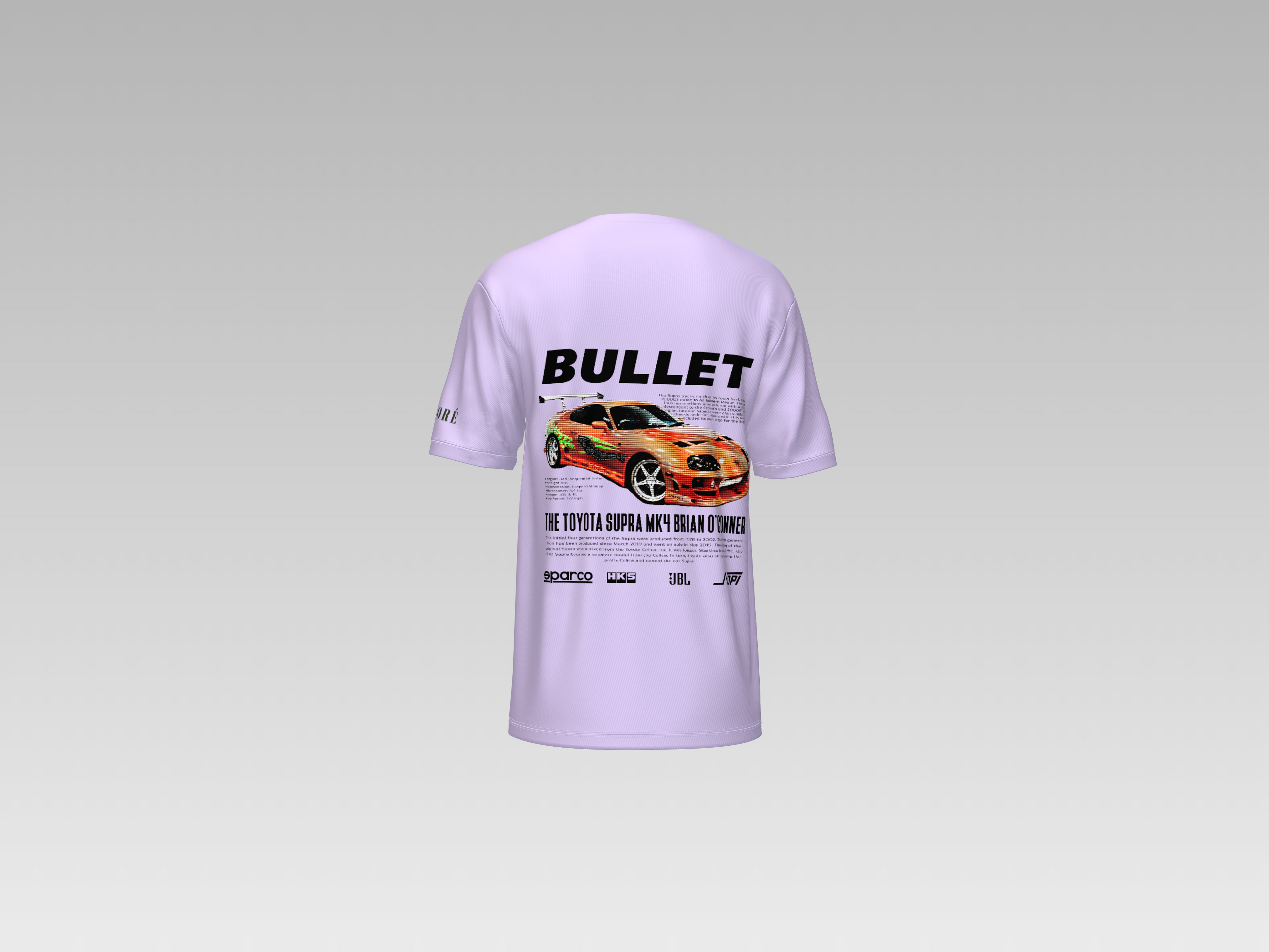 BRIAN'S MK4 TOYOTA SUPRA - BULLET PRINTED T-SHIRT