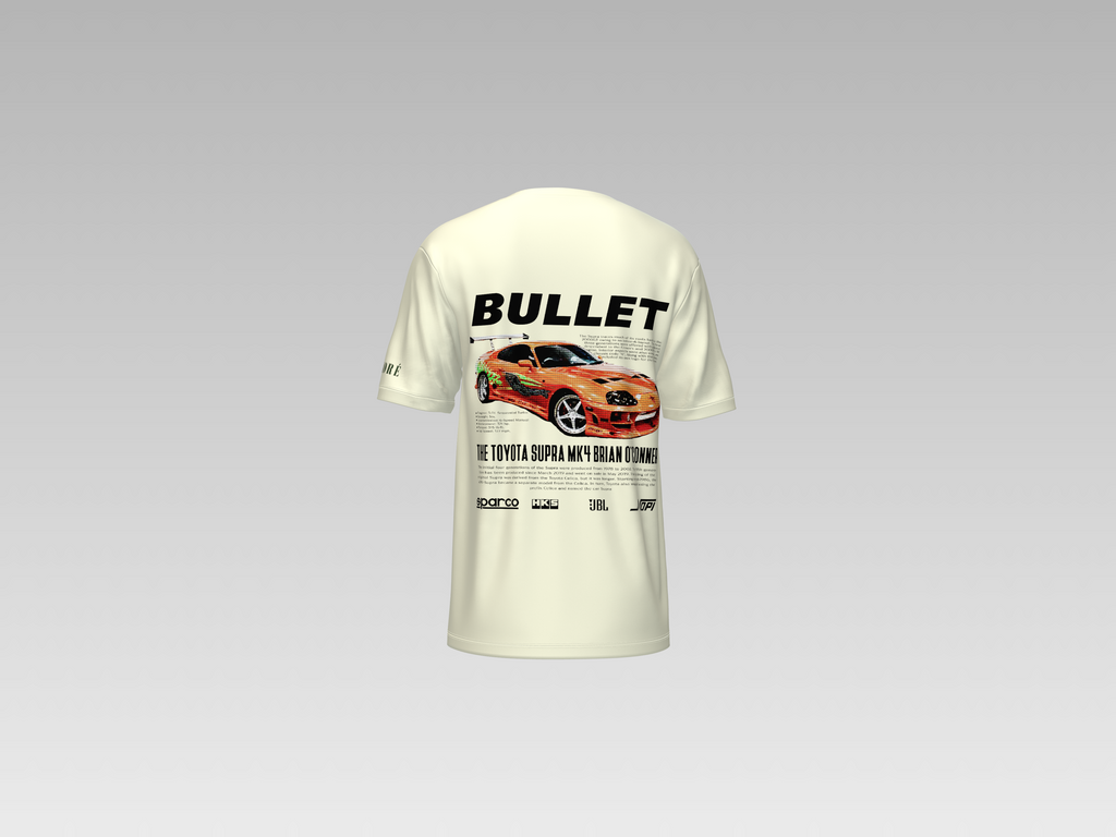 BRIAN'S MK4 TOYOTA SUPRA - BULLET PRINTED T-SHIRT