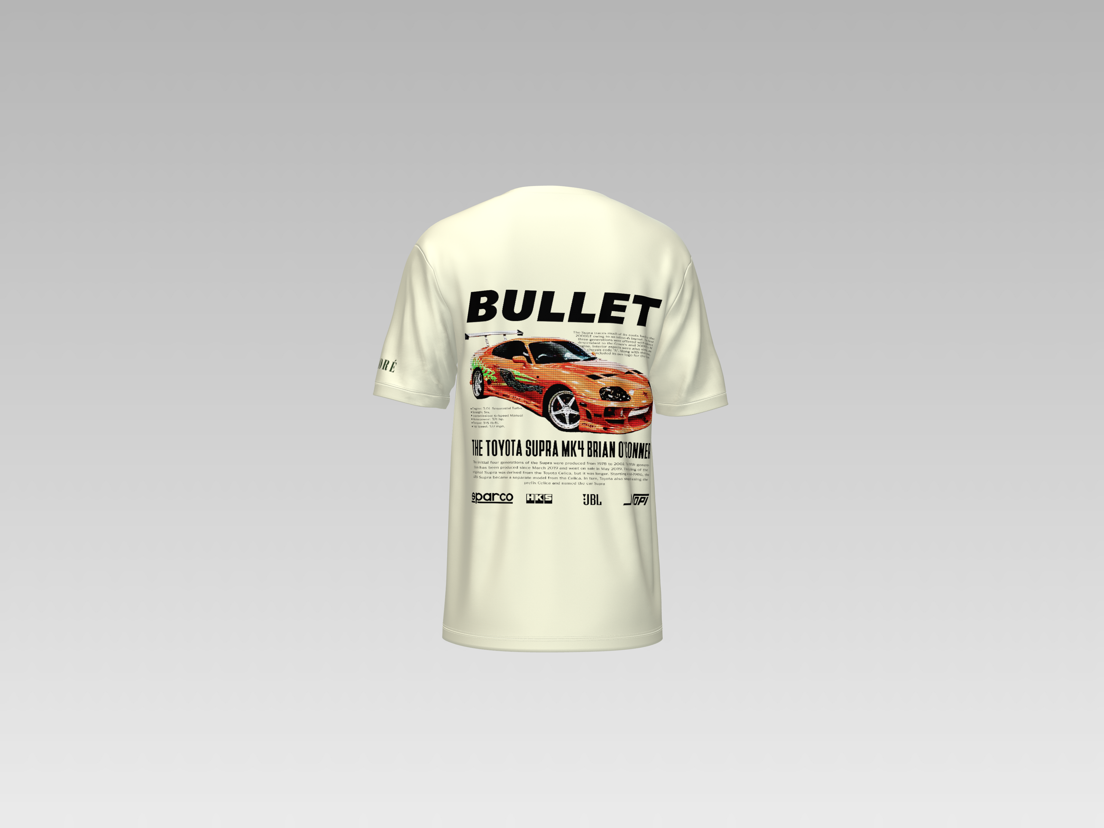 BRIAN'S MK4 TOYOTA SUPRA - BULLET PRINTED T-SHIRT