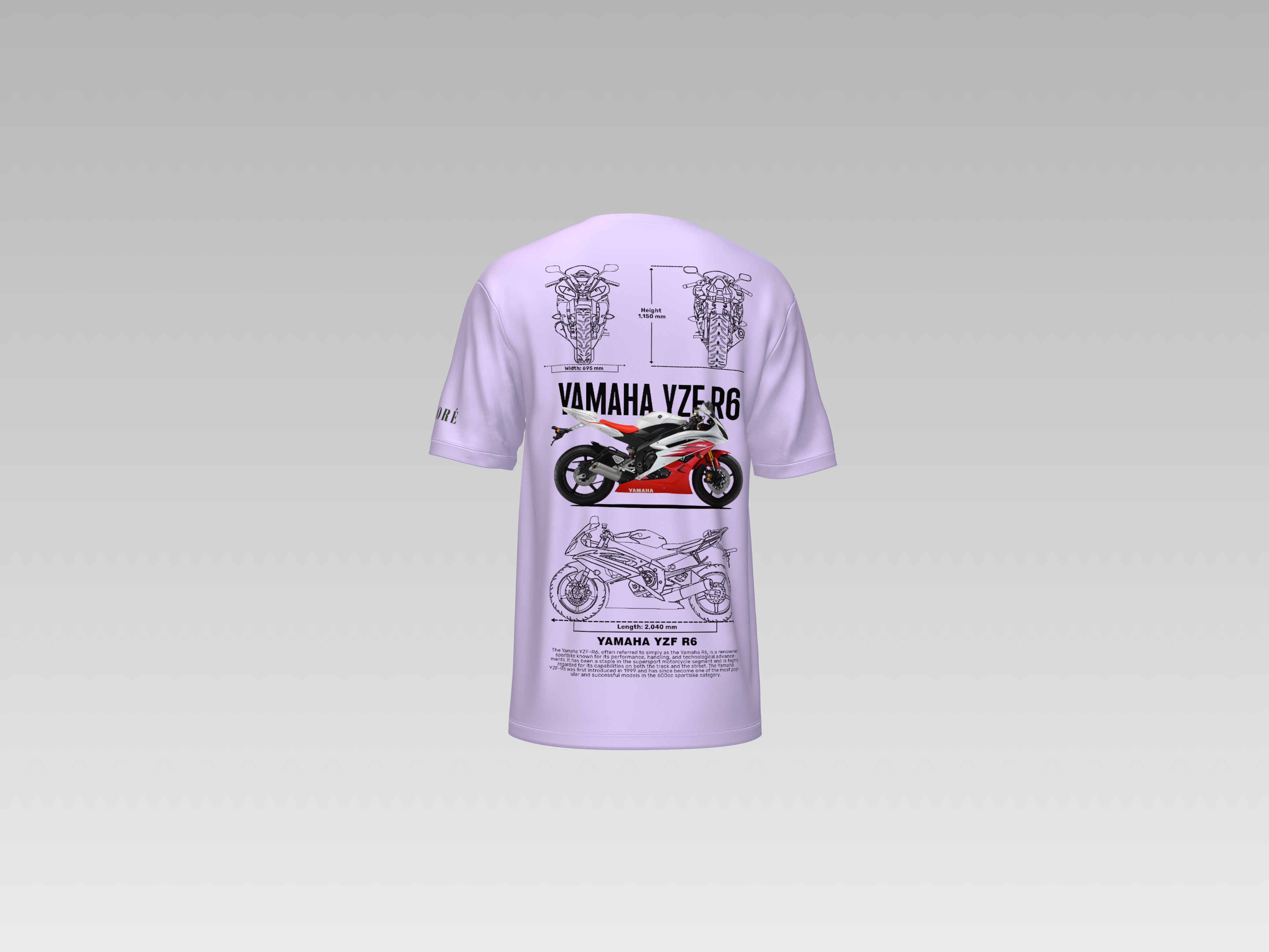 YAMAHA YZF R6 PRINTED T-SHIRT