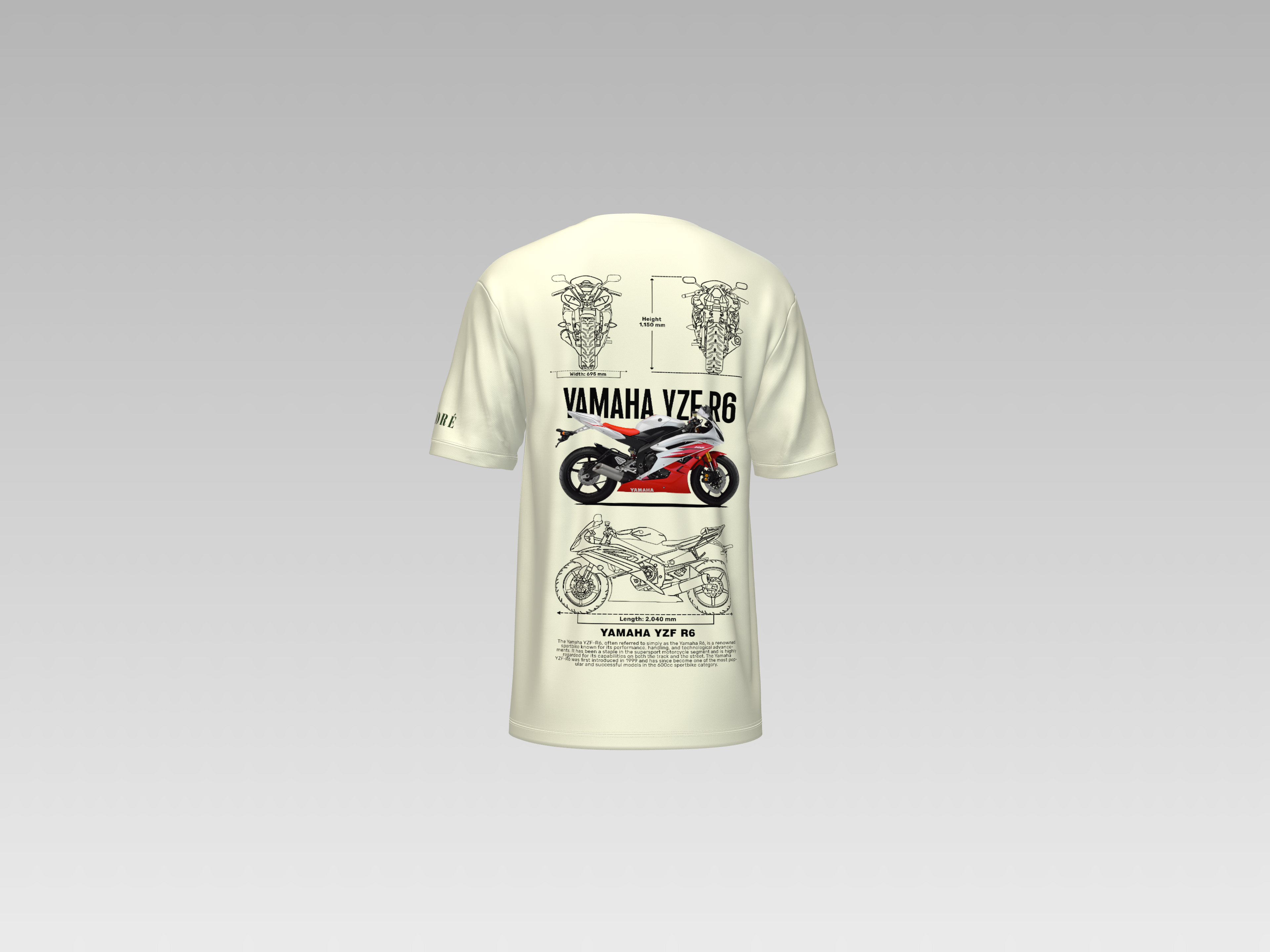 YAMAHA YZF R6 PRINTED T-SHIRT