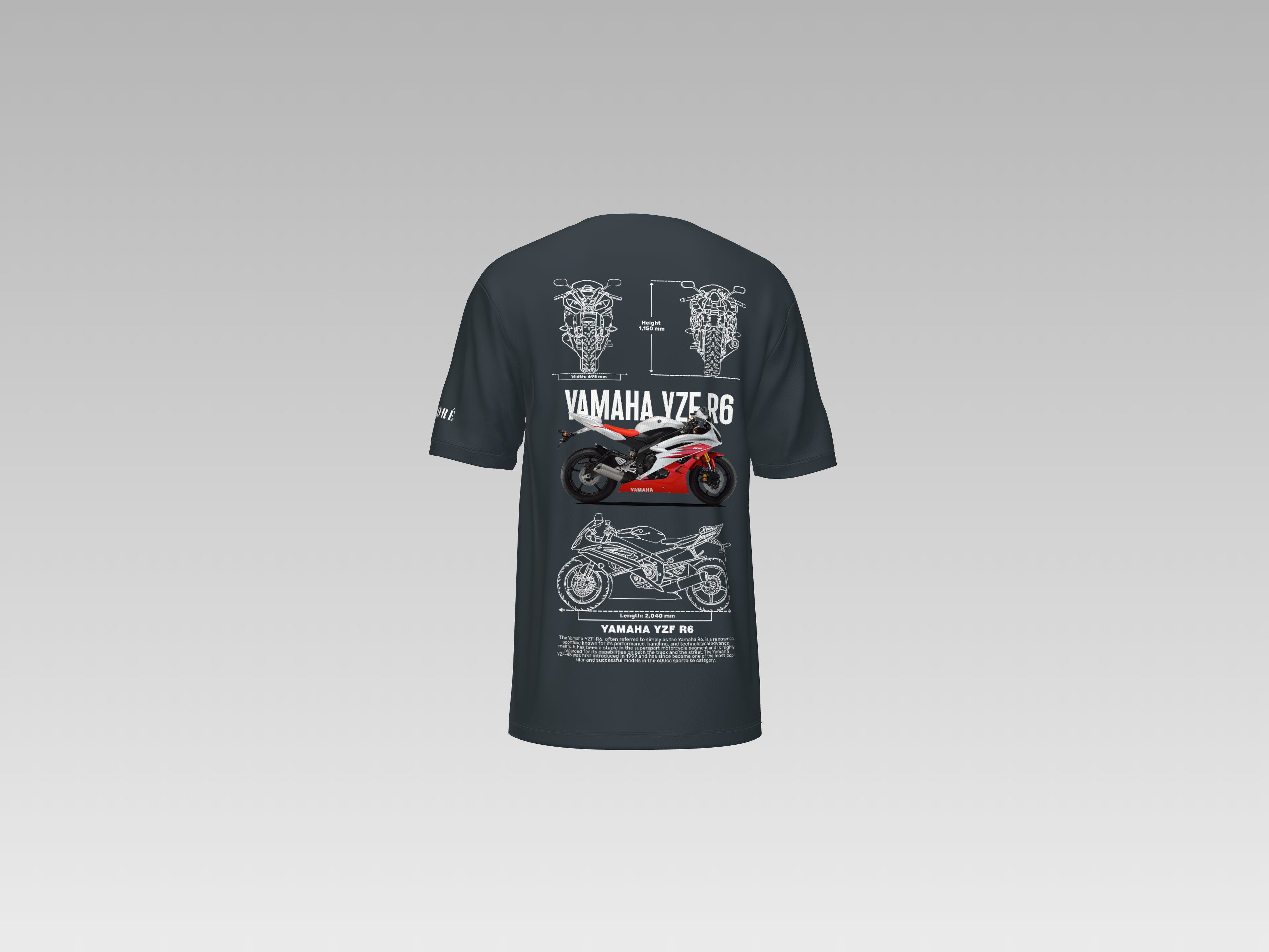 YAMAHA YZF R6 PRINTED T-SHIRT