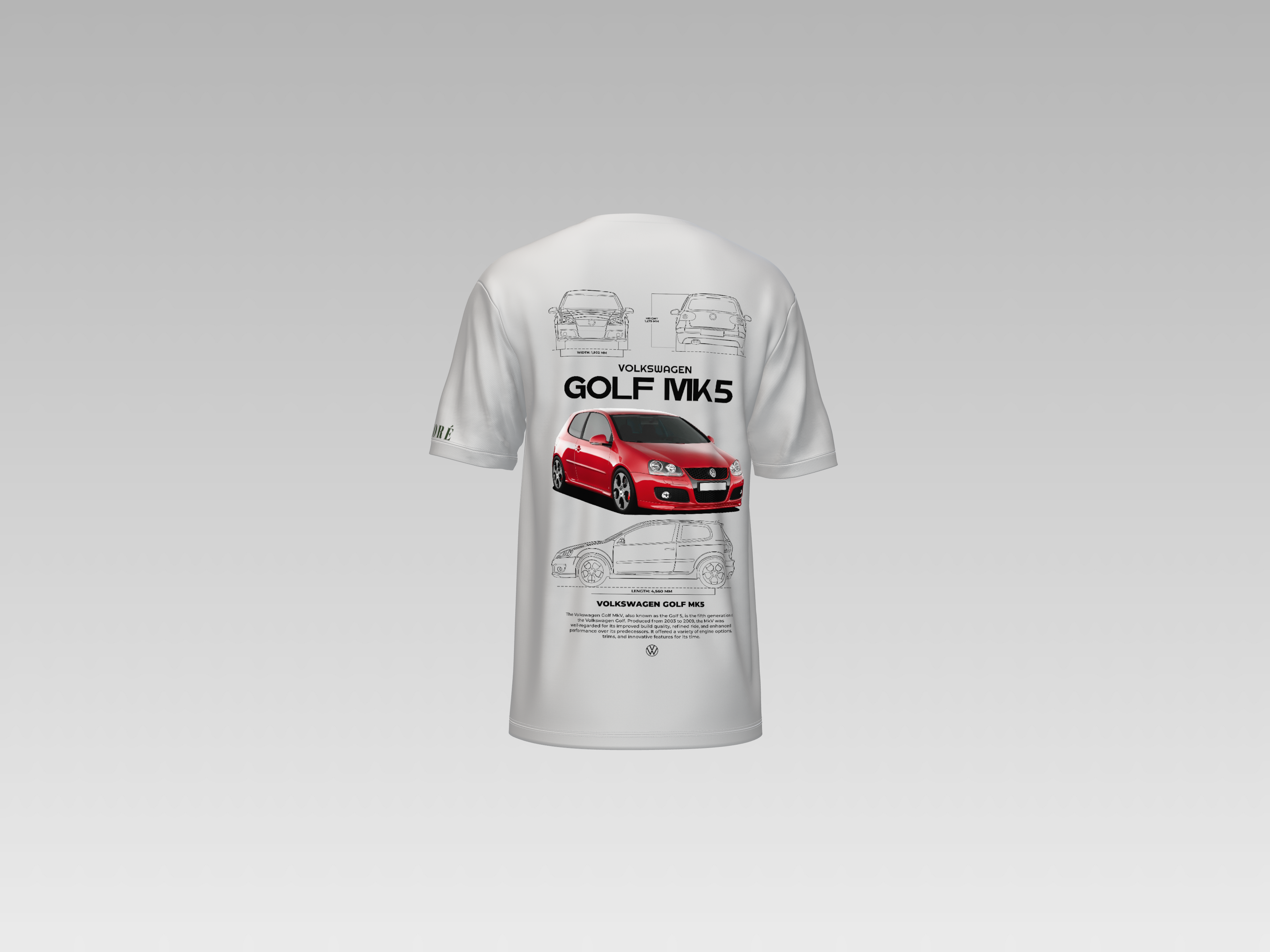 VOLKSWAGEN GOLF MK5 PRINTED T-SHIRT