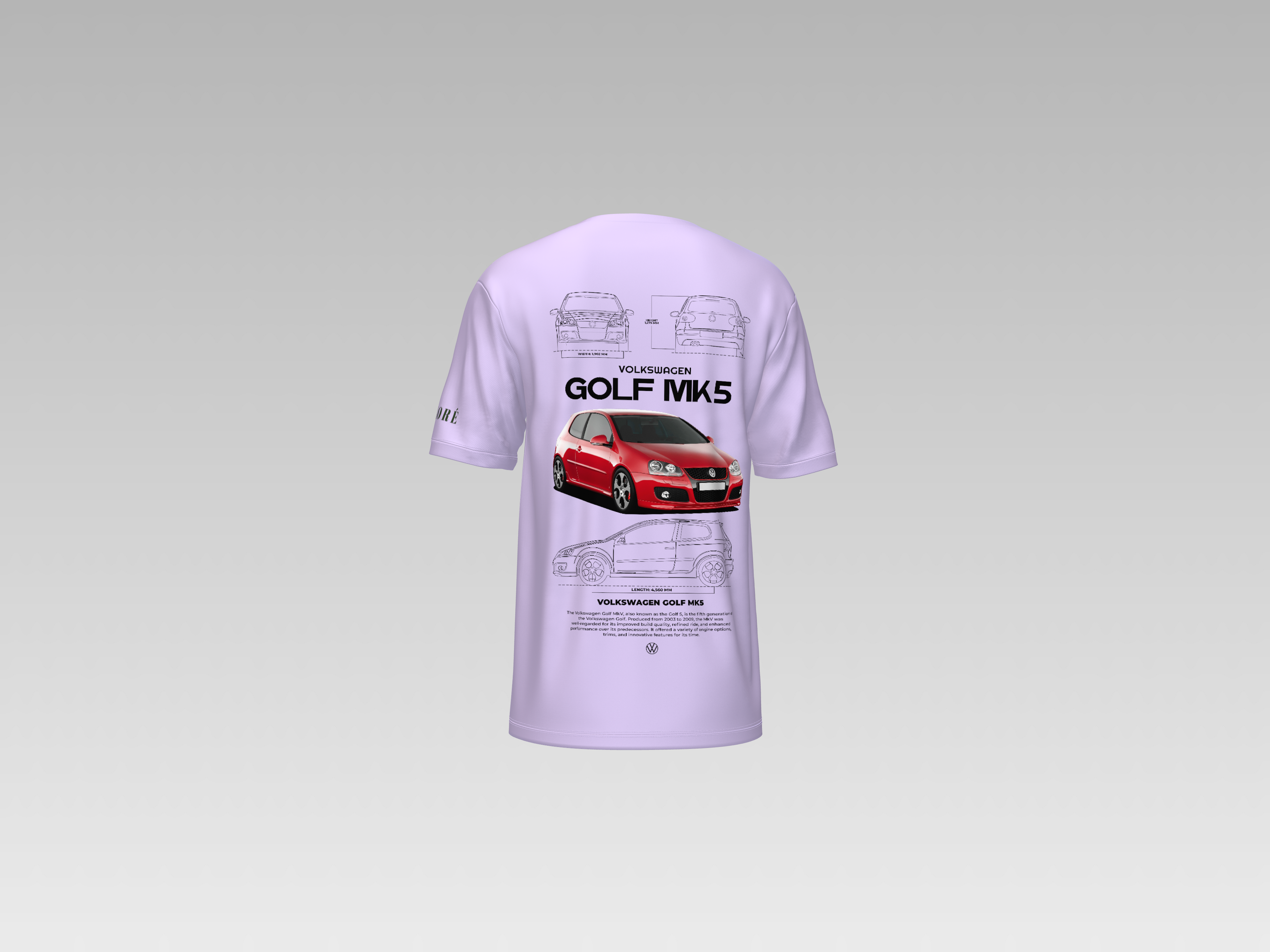 VOLKSWAGEN GOLF MK5 PRINTED T-SHIRT