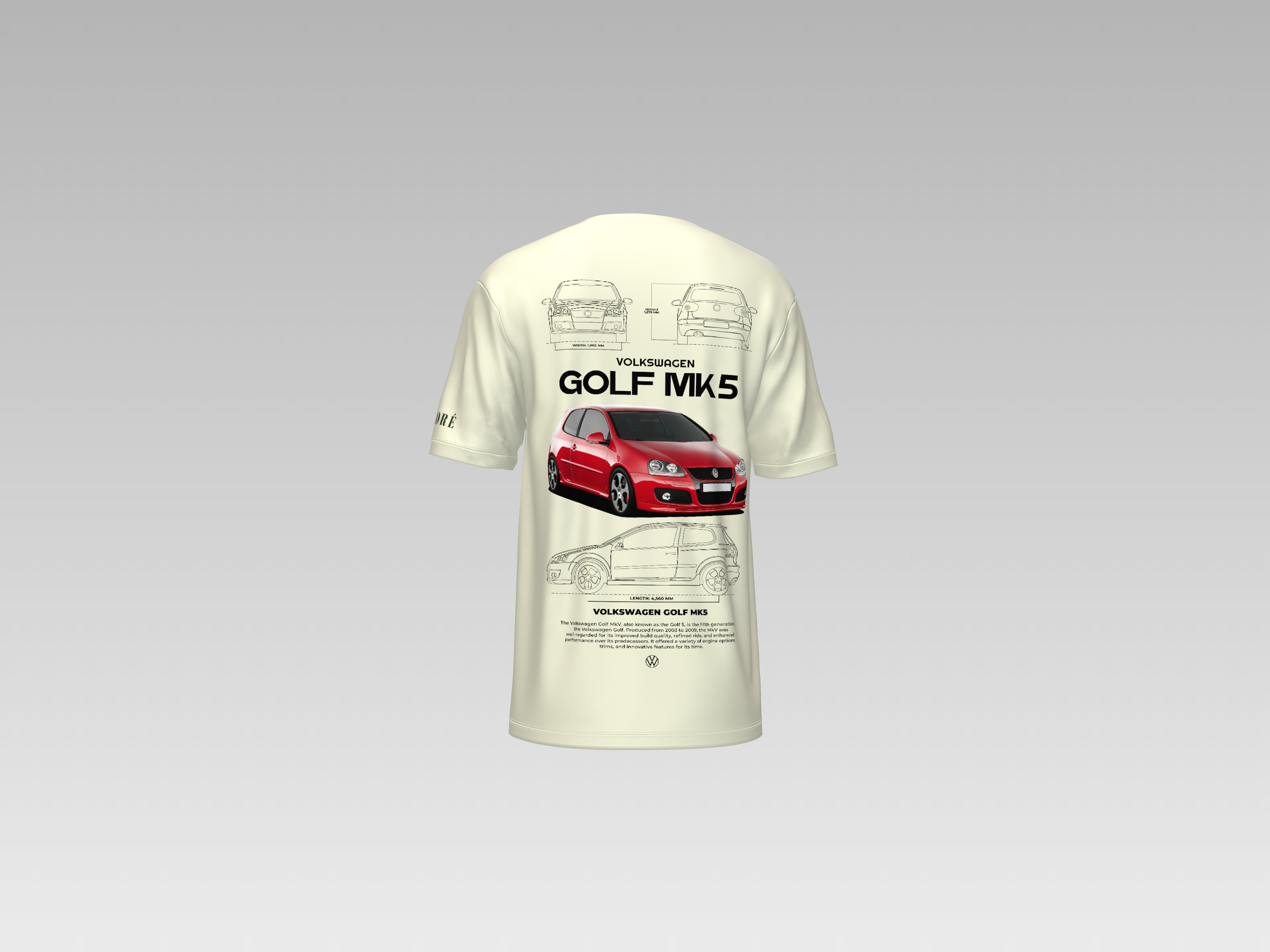 VOLKSWAGEN GOLF MK5 PRINTED T-SHIRT
