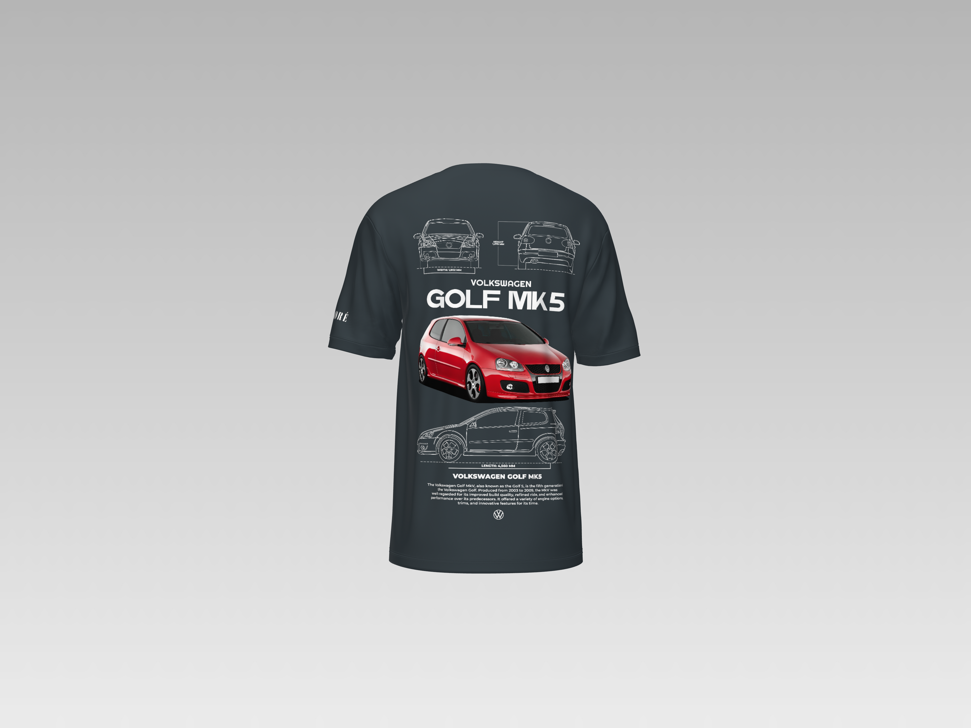 VOLKSWAGEN GOLF MK5 PRINTED T-SHIRT