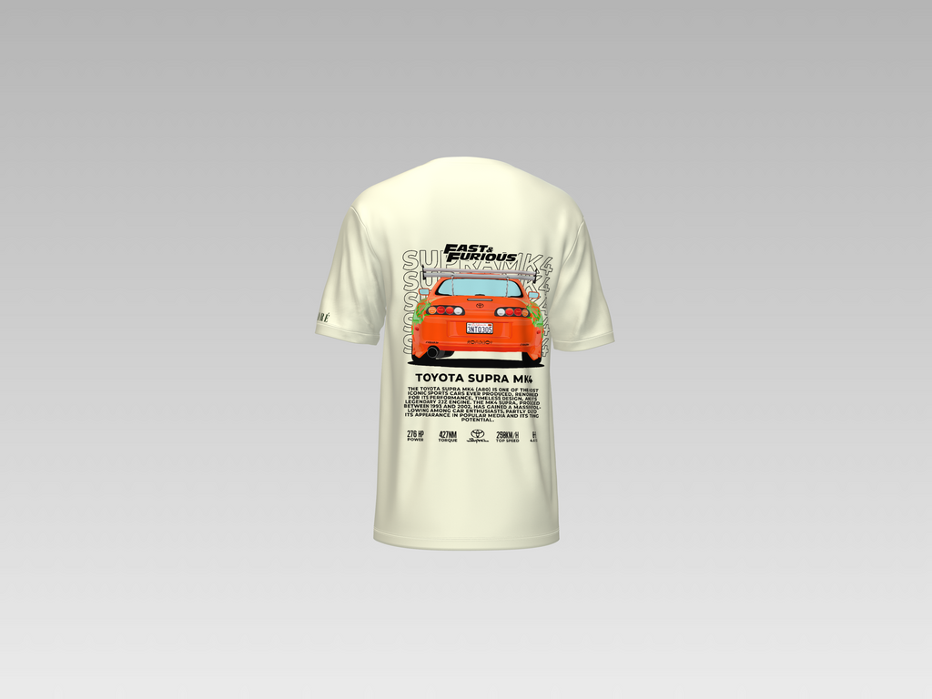 FAST AND FUIOUS TOYOTA SUPRA MK4 PRINTED T-SHIRT