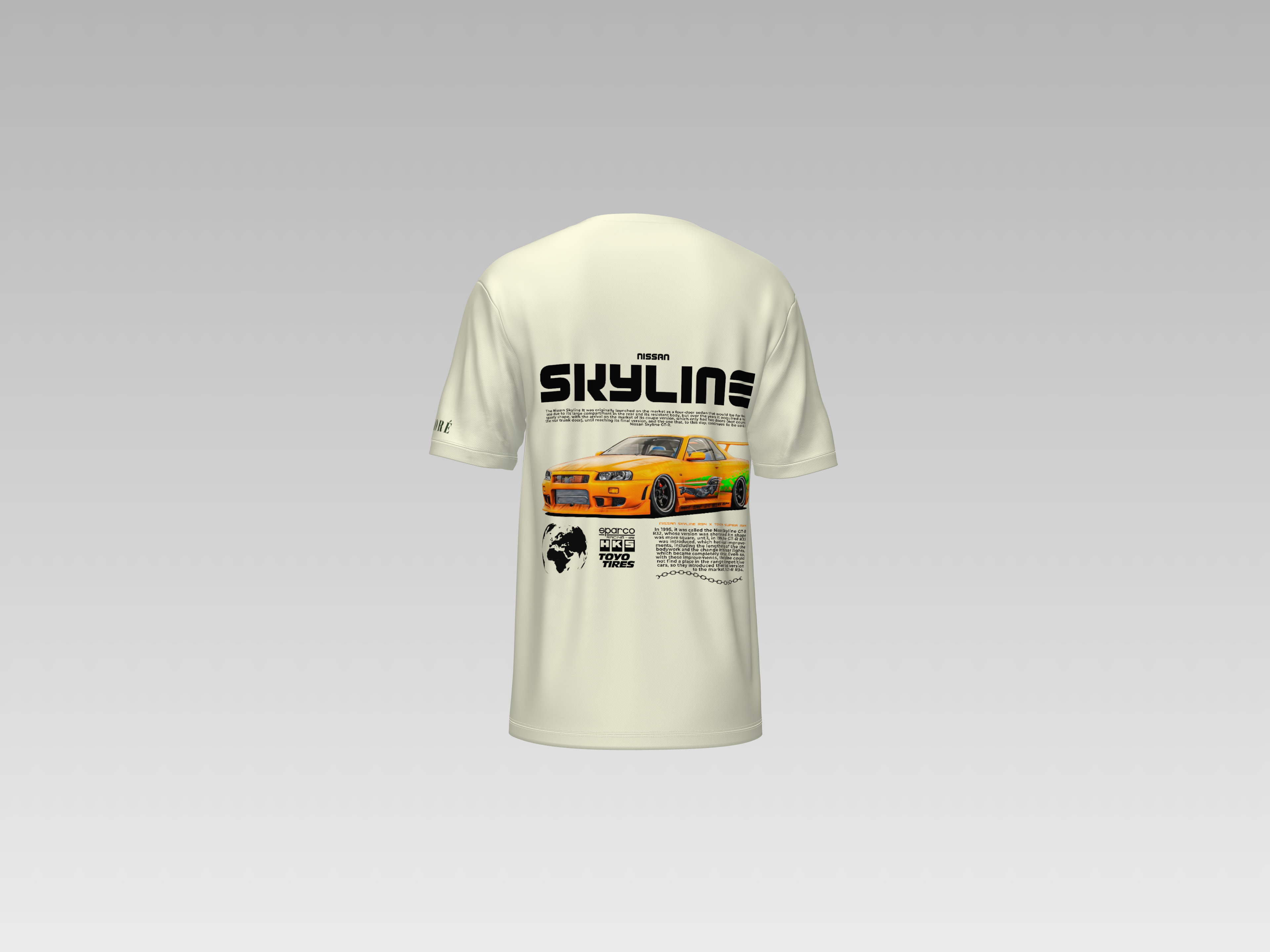 NISSAN SKYLINE R34 GTR PRINTED T-SHIRT