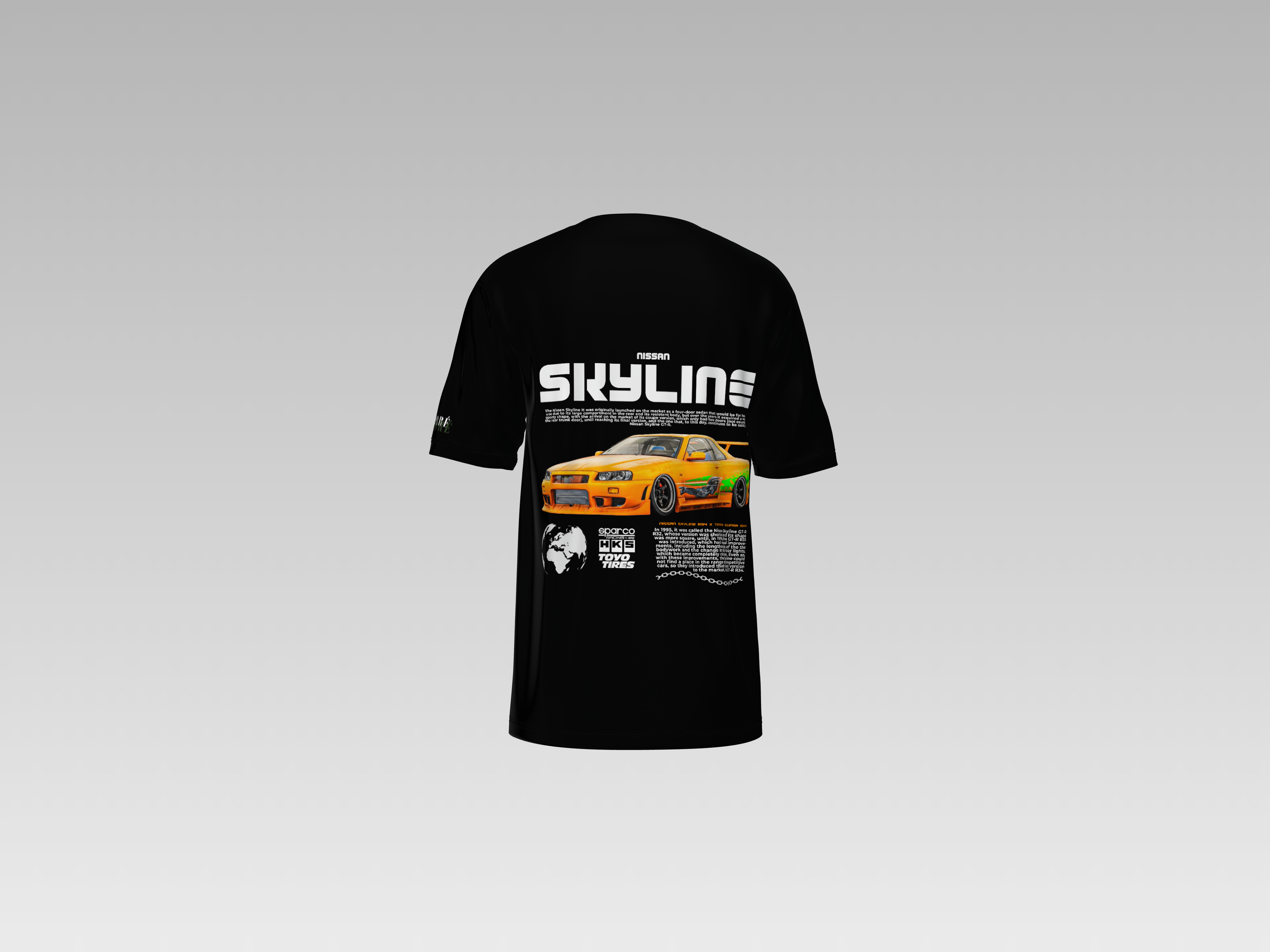 NISSAN SKYLINE R34 GTR PRINTED T-SHIRT