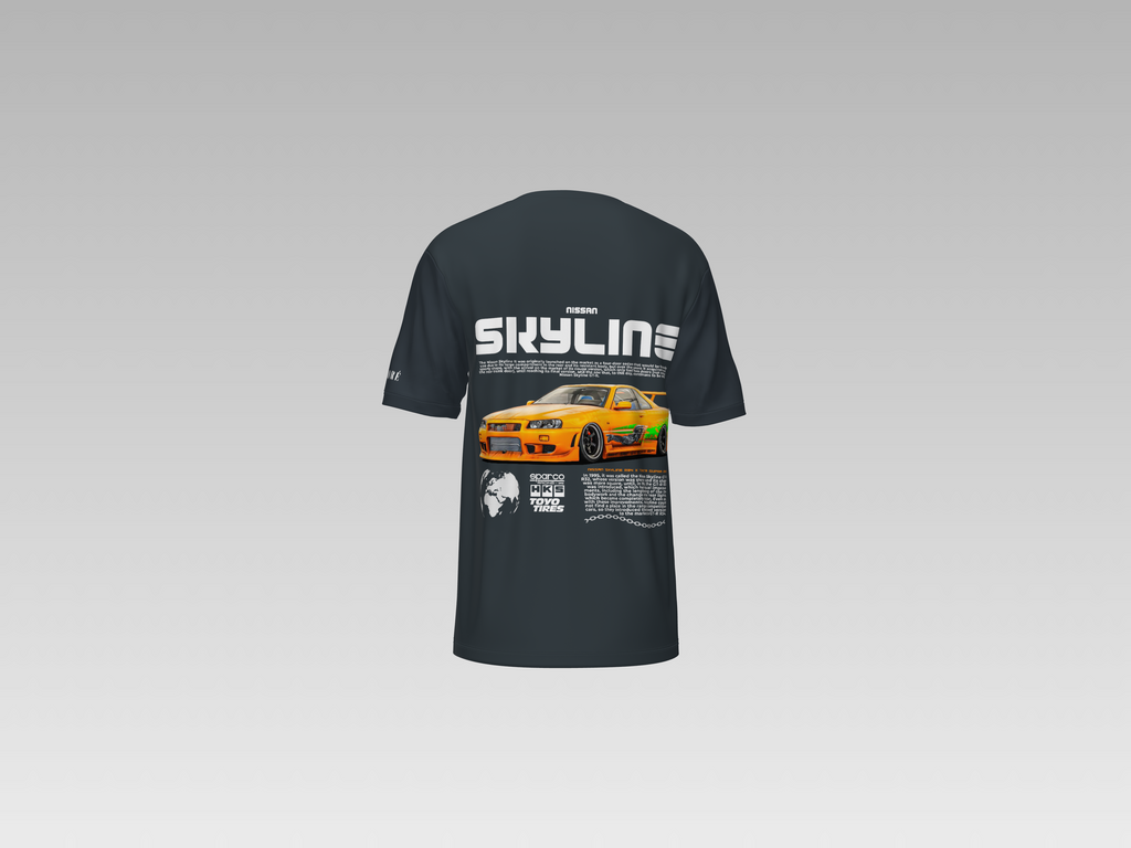 NISSAN SKYLINE R34 GTR PRINTED T-SHIRT
