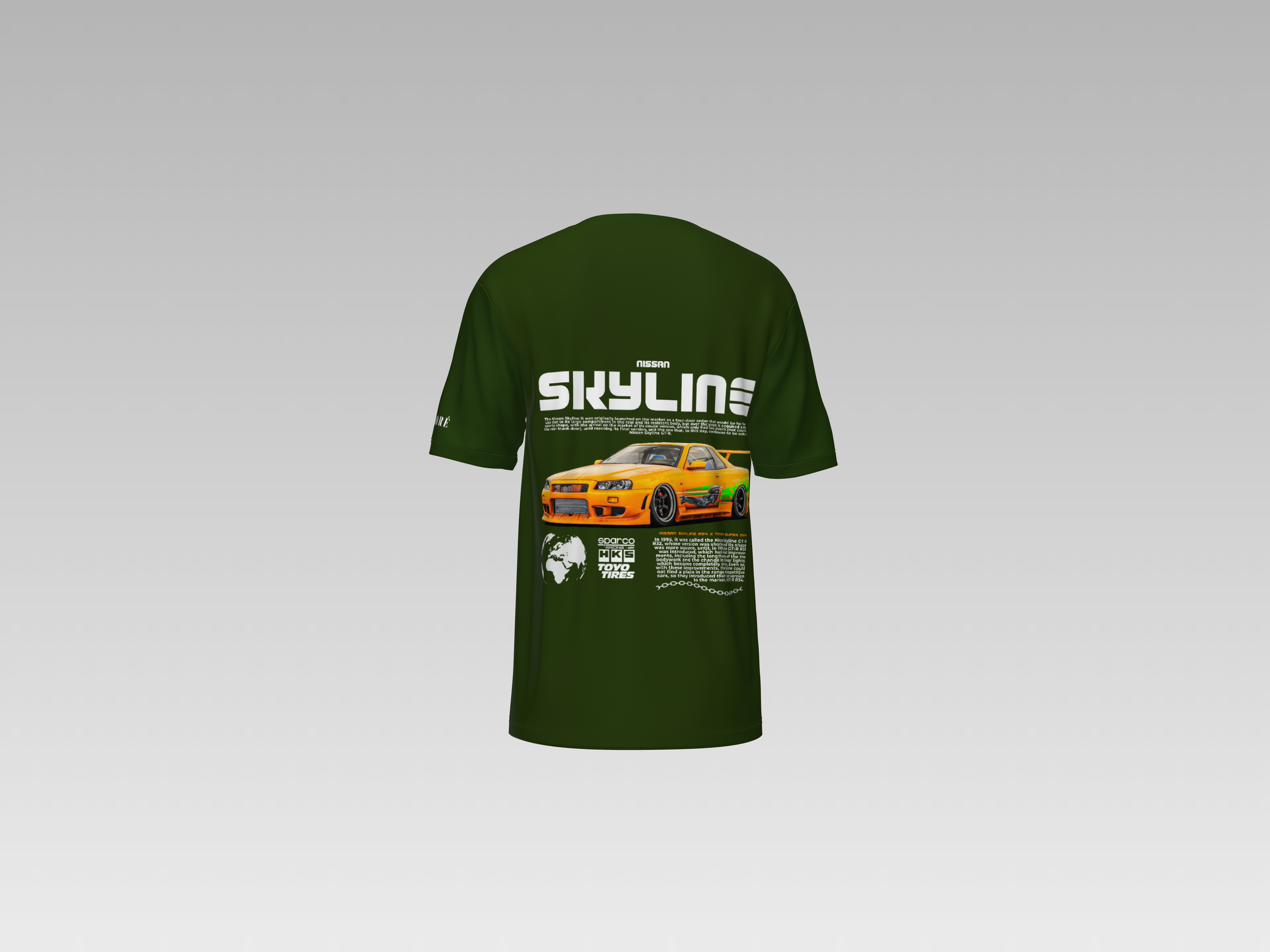NISSAN SKYLINE R34 GTR PRINTED T-SHIRT
