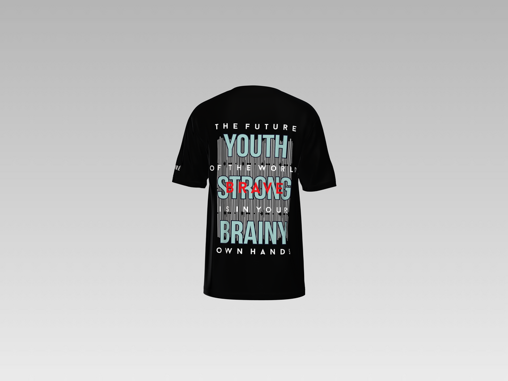 YOUTH STRONG BRAINY PRINTED T-SHIRT