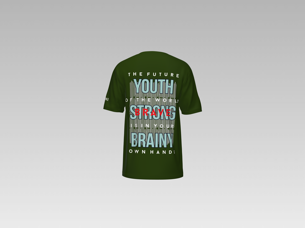YOUTH STRONG BRAINY PRINTED T-SHIRT