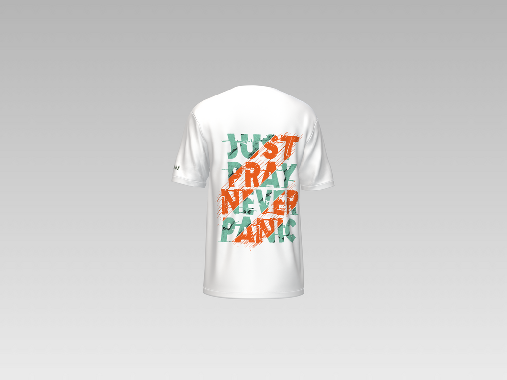 JUST PRAY NEVER PANIC PRINTED T-SHIRT