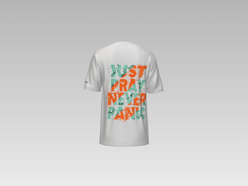 JUST PRAY NEVER PANIC PRINTED T-SHIRT