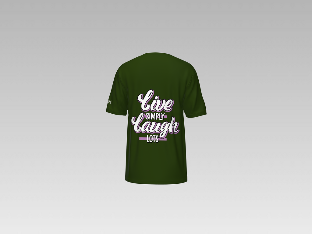 LIVE SIMPLY LAUGH ALOTS PRINTED T-SHIRT