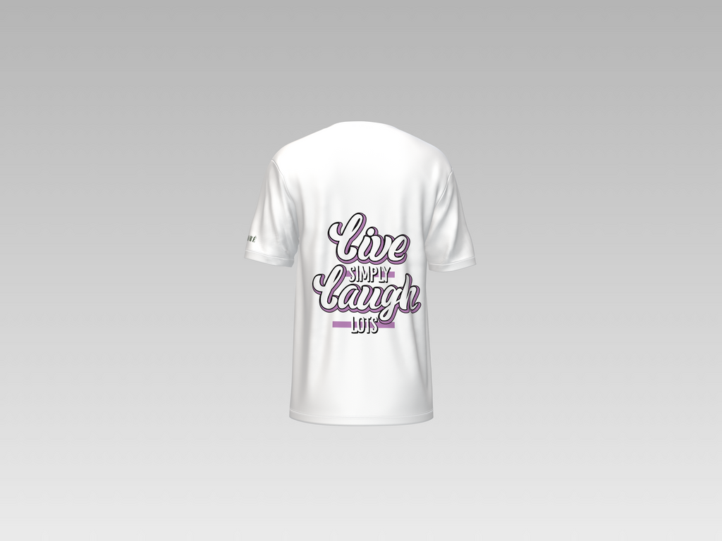 LIVE SIMPLY LAUGH ALOTS PRINTED T-SHIRT
