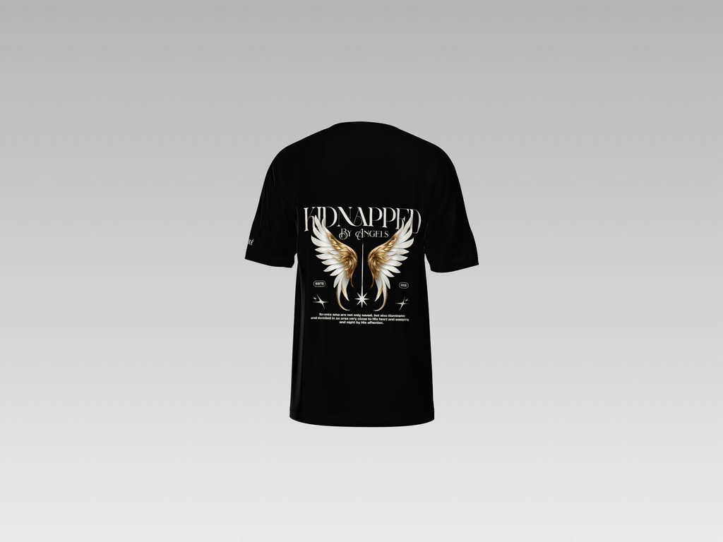 KIDNAPPED BY ANGELS PRINTED T-SHIRT