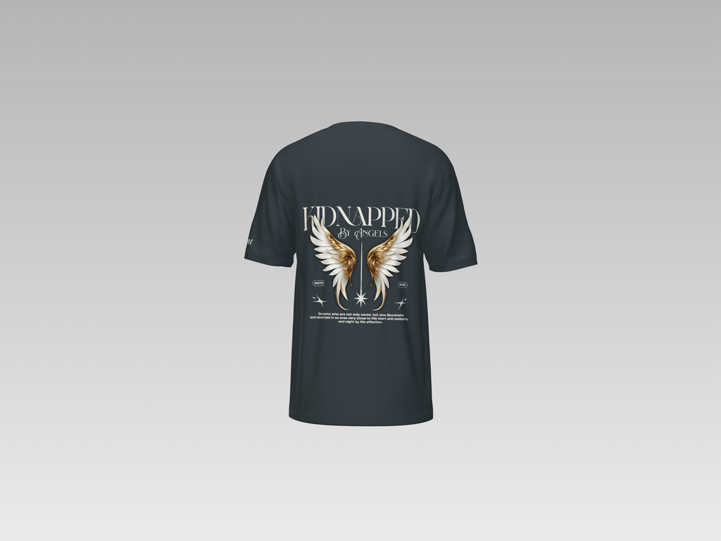 KIDNAPPED BY ANGELS PRINTED T-SHIRT