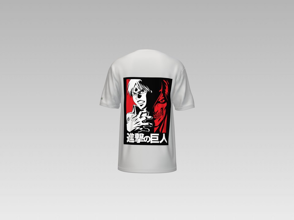 AOT- WHITE TITAN  PRINTED T-SHIRT