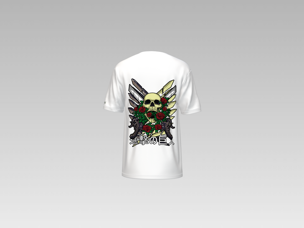 AOT - SKULL AND ROSE PRINTED T-SHIRT