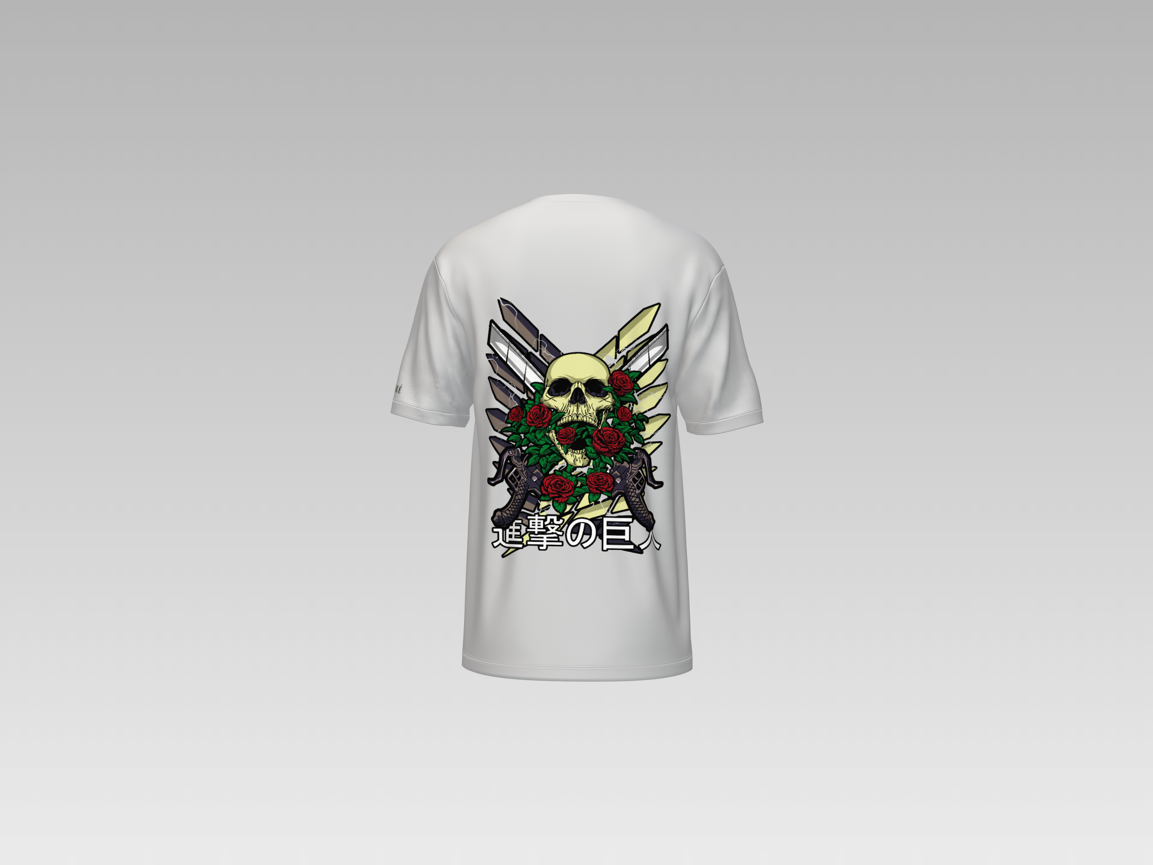 AOT - SKULL AND ROSE PRINTED T-SHIRT