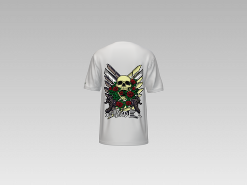 AOT - SKULL AND ROSE PRINTED T-SHIRT