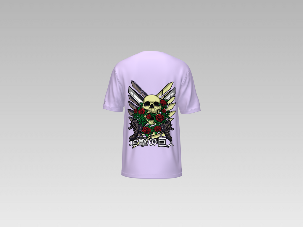 AOT - SKULL AND ROSE PRINTED T-SHIRT