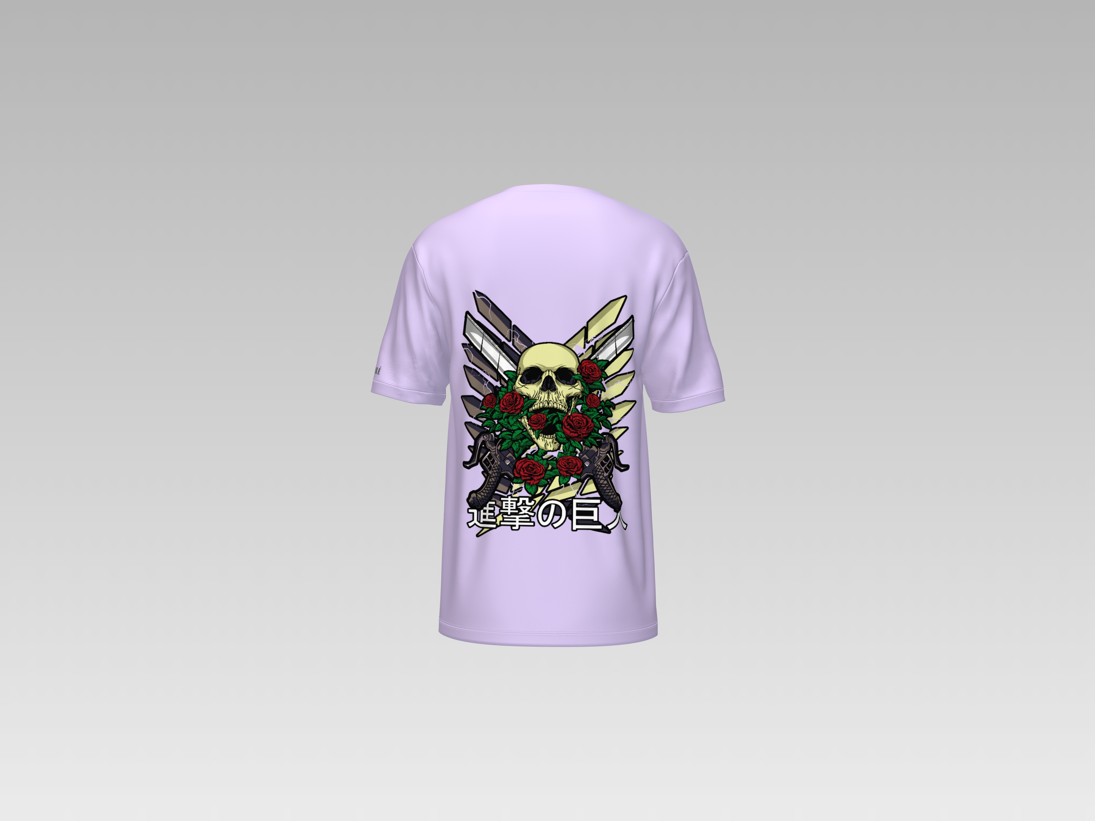 AOT - SKULL AND ROSE PRINTED T-SHIRT