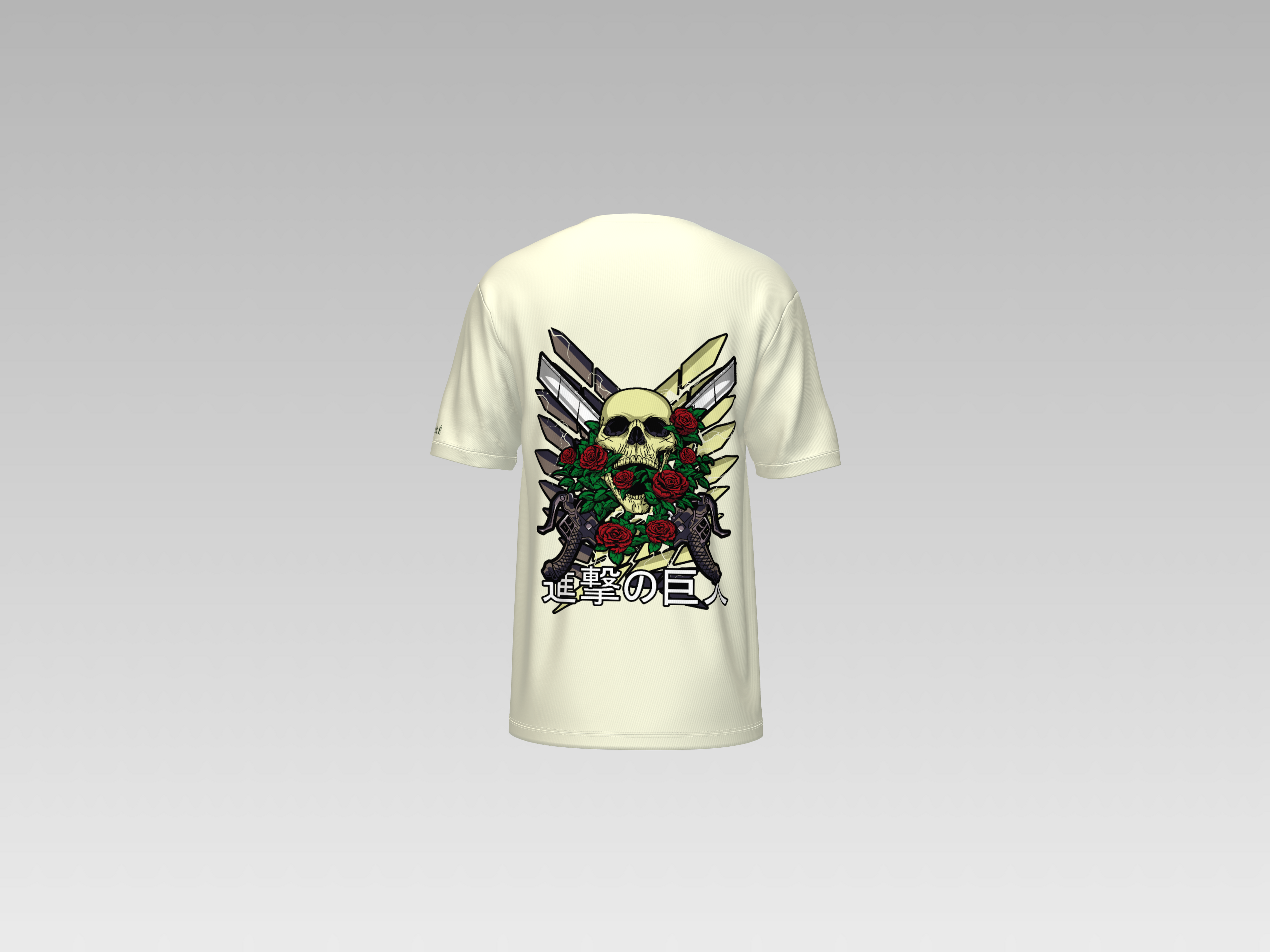 AOT - SKULL AND ROSE PRINTED T-SHIRT
