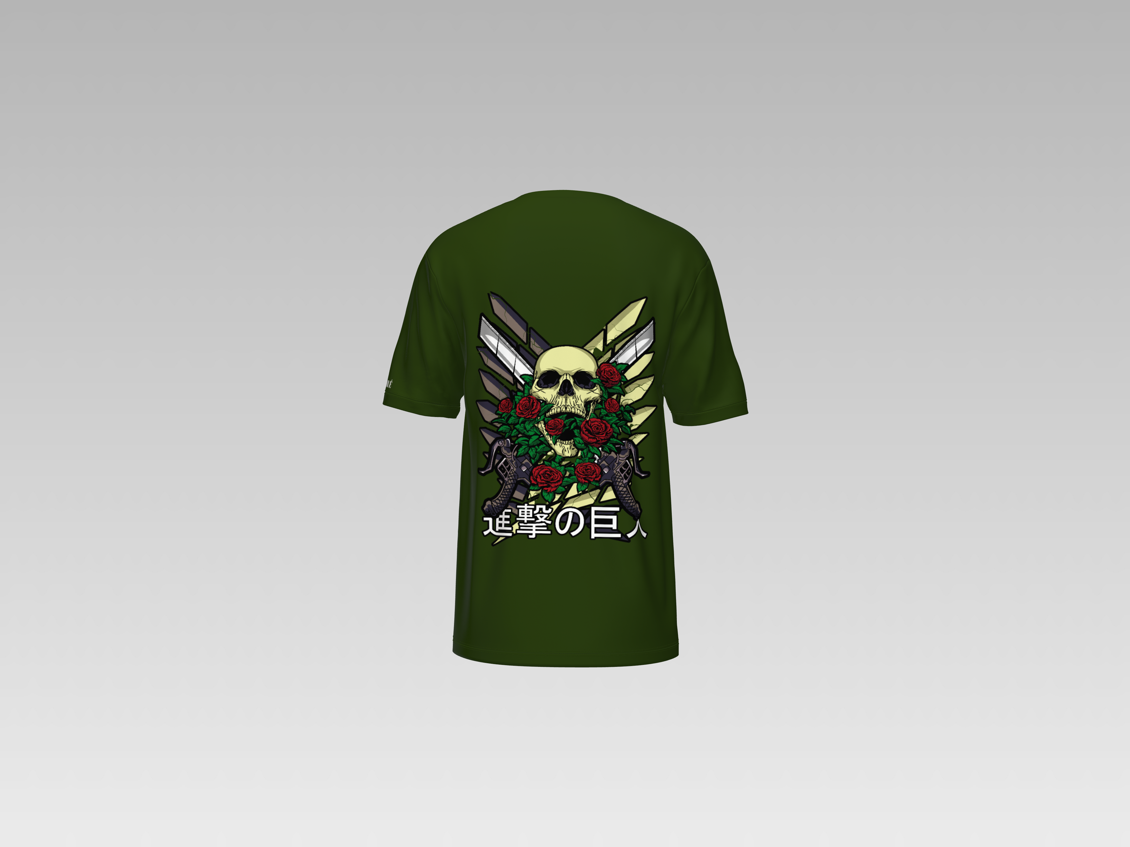 AOT - SKULL AND ROSE PRINTED T-SHIRT