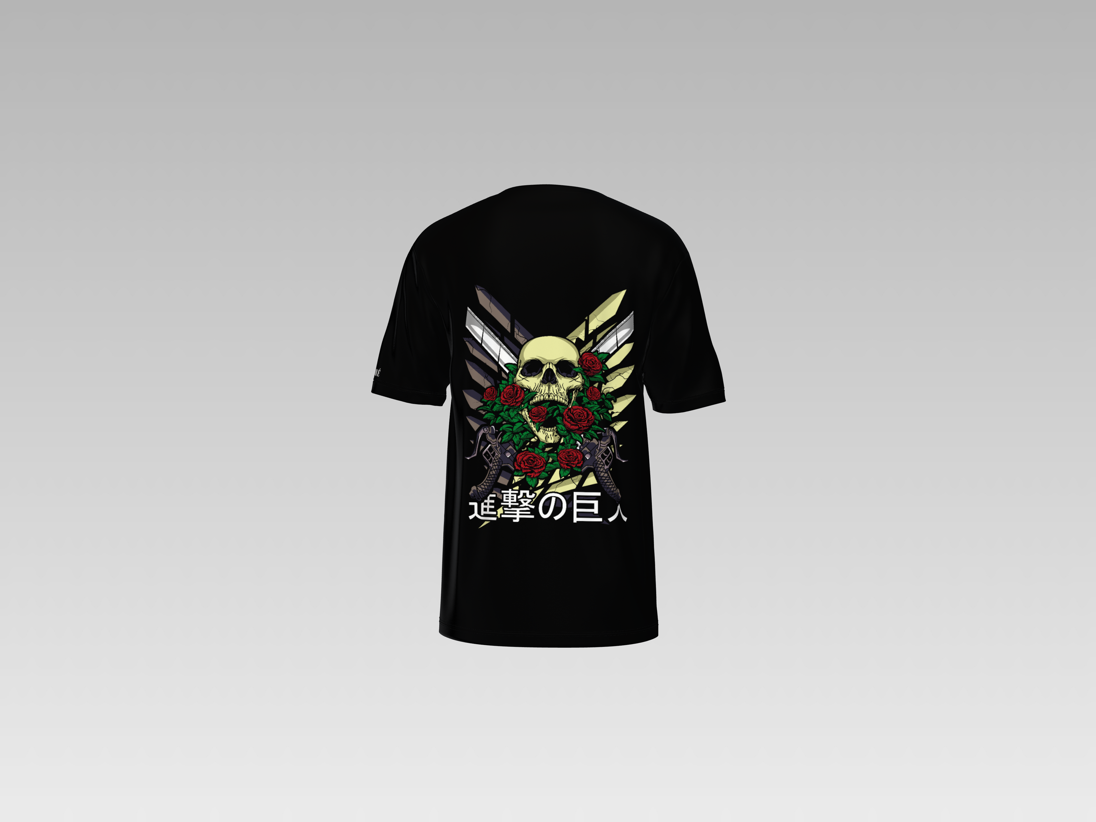AOT - SKULL AND ROSE PRINTED T-SHIRT