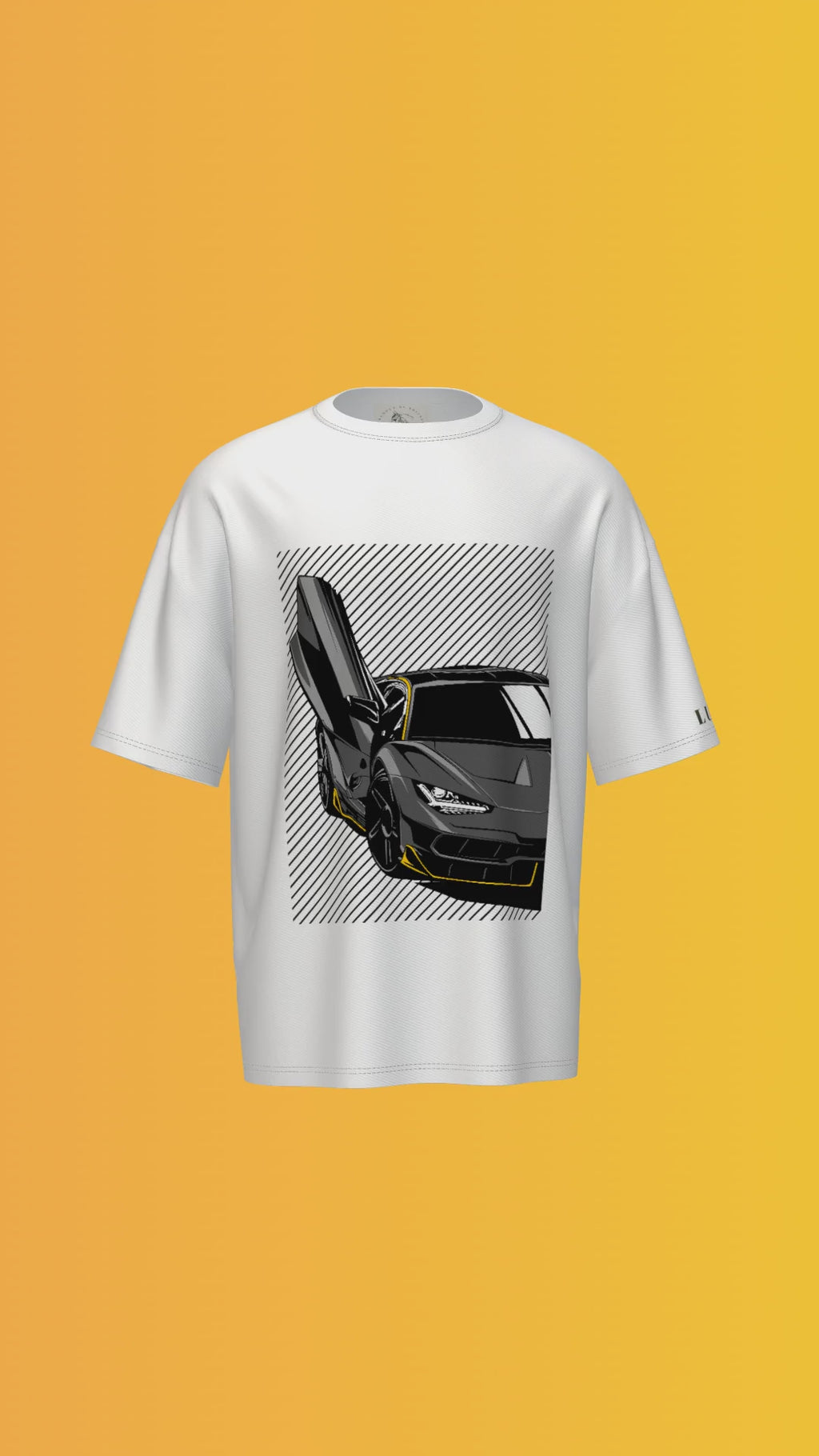 LAMBORGHINI AVENTADORE BLACK PRINTED T-SHIRT
