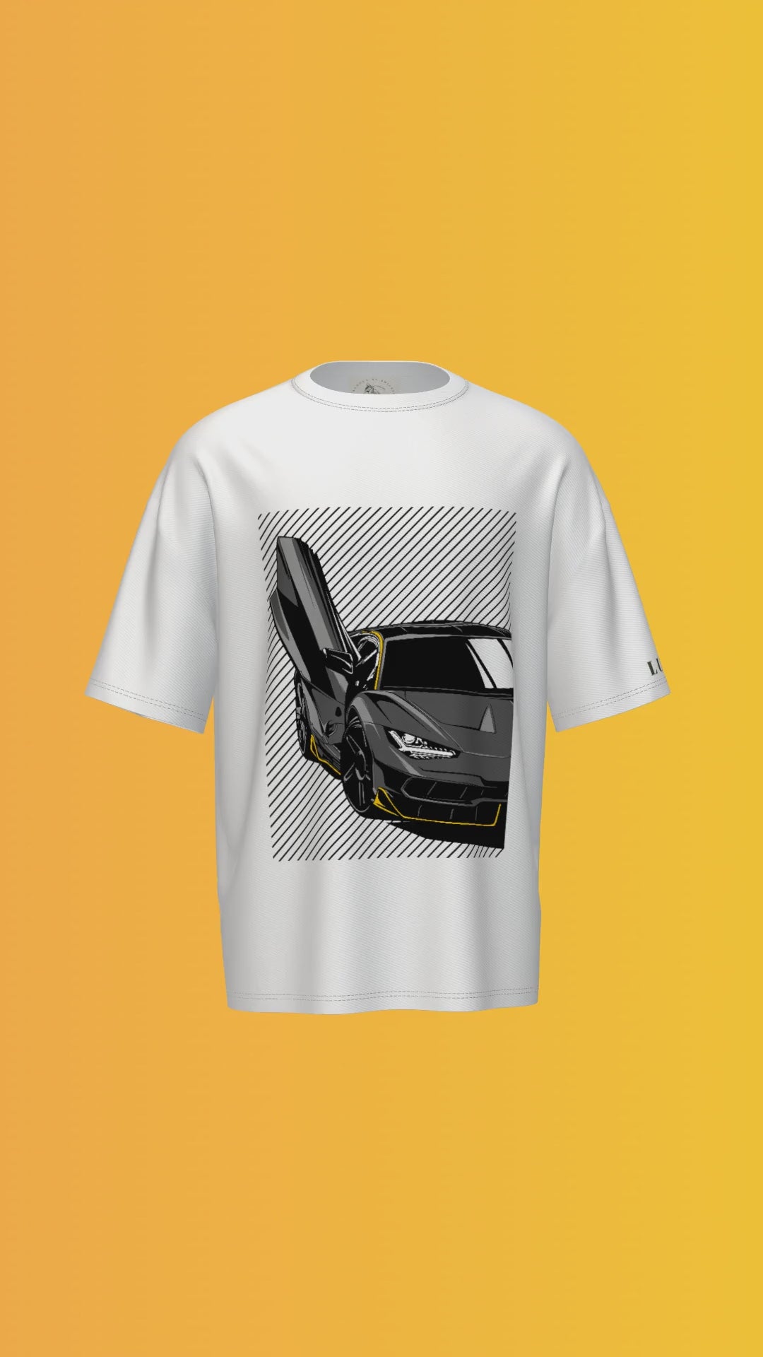 LAMBORGHINI AVENTADORE BLACK PRINTED T-SHIRT